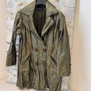 Carlisle Olive Satin-Lined Coat